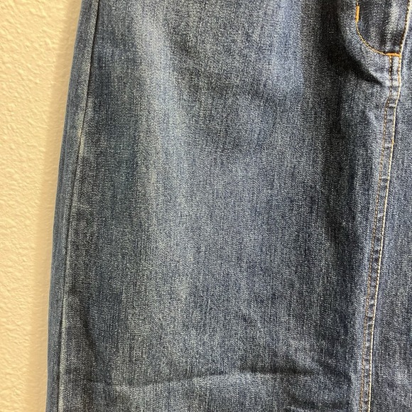 Vintage Bill Blass Medium Wash Denim Button Front Maxi Skirt Americana Classic - Picture 2 of 8